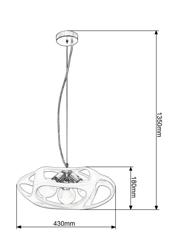 BONITTA-B chrom+czarny lampa zwis*3żarówki fi430mm