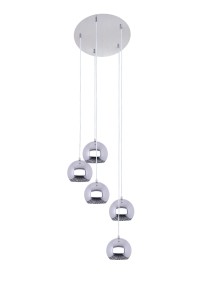 ARTEMIDA-5 chrom lampa wisząca kula  nad stół w salonie klasyka stylu zwis 5xE27 