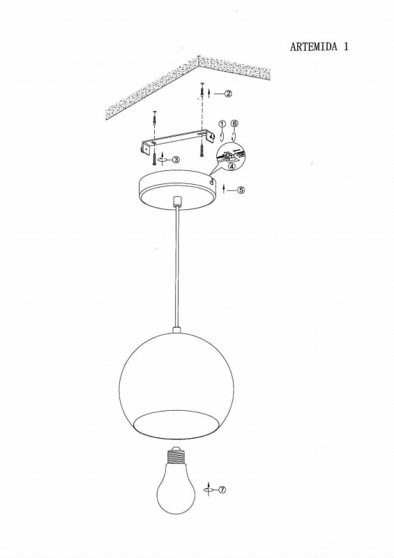 ARTEMIDA-1 biały lampa zwis 1*E27