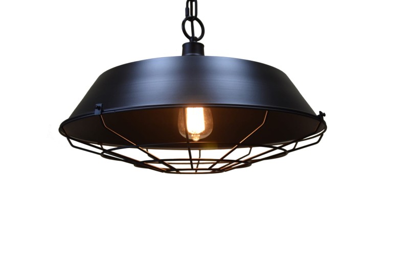 AMELIA loft zwis pojedyńczy klosz metal czarny