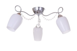 VERONA-3 chrom lampa sufitowa żyrandol  klosze szklane ozdobne zawiesia kryształkowe Ø56cm ↕ 25cm 3xE27