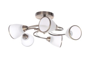 NILA-5 antyk lampa sufitowa żyrandol klosze szklane ozdobne Ø57cm ↕24cm 5xE27