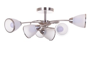 NELA-6 satyna lampa sufitowa żyrandol klosze szklane ozdobne Ø71cm ↕26cm 6xE27