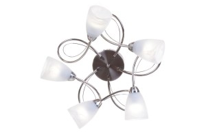 MELANIA-5 chrom klasyczna lampa sufitowa żyrandol klosze szklane Ø52cm ↕23cm 5xE27