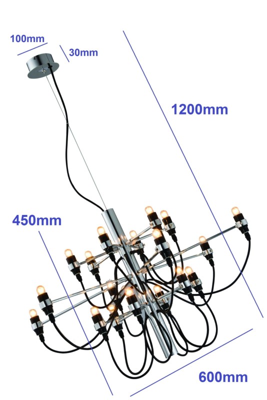 MARITA classic chrom lampa żyrandol 18* E14