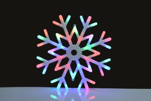 PŁ40-1 PŁATEK ŚNIEGU LED ozdoba świąteczna na okno/ścianę multikolor 