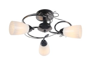 LEA-3B czarna perła klasyczna lampa sufitowa plafon klosze szklane ozdobne Ø46cm ↕23cm 3xE27