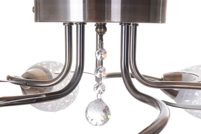 IDALIA-5 antique brass lampa sufit żyrandol