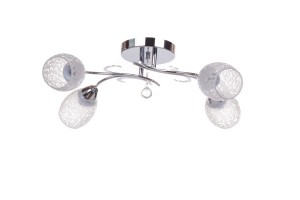 IDALIA-4 chrom lampa sufit klasyczny żyrandol klosze szklane piaskowane 4xE27