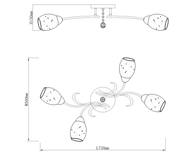 IDALIA-4 chrom lampa sufit żyrandol