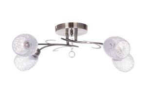 IDALIA-4  antyczne złoto  piękny żyrandol lampa sufitowa klosze szklane piaskowane   4xE27