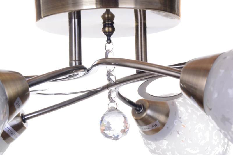 IDALIA-4 antique brass lampa sufit żyrandol