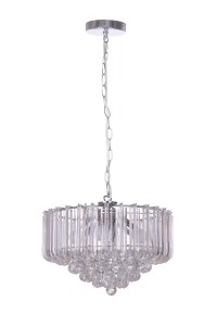 CONO-5  chrom+akryl lampa wisząca glamour kryształki akrylowe  Ø 40cm ↕120cm 5xE27