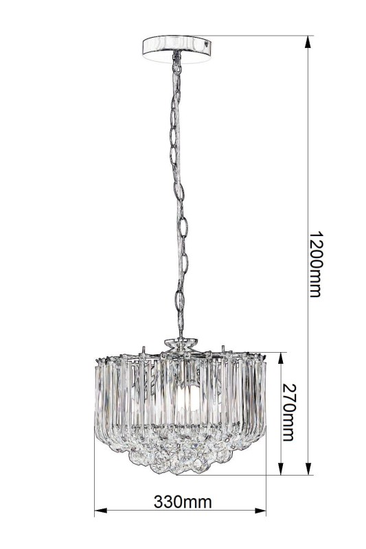 CONO-3 klasyk chrom+akryl lampa wisząca 330mm