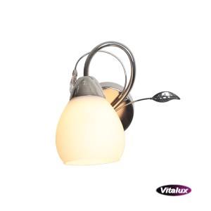 CAZZAGO-1 satyna klasyczna lampa ścienna kinkiet ozdobne kryształki klosz szklany mleczne ↔20cm 1xE27