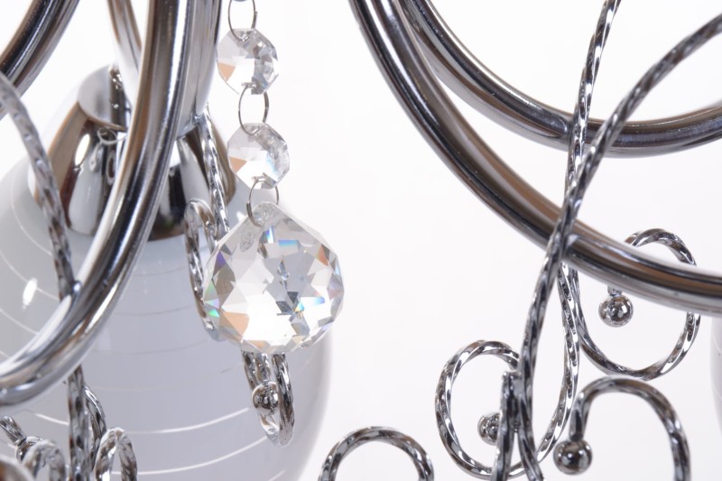 CARIATI-5 glamour chrom lampa żyrandol klosze szkło kryształki 5xE27 hurt
