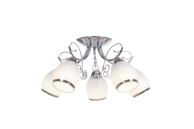 CARIATI-5 glamour chrom lampa żyrandol klosze szkło kryształki 5xE27 hurt