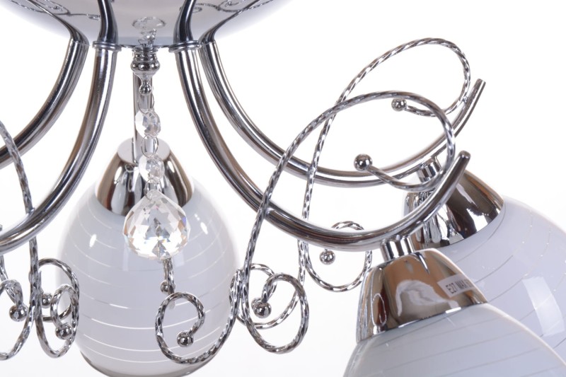 CARIATI-5 glamour chrom lampa żyrandol klosze szkło kryształki 5xE27 hurt