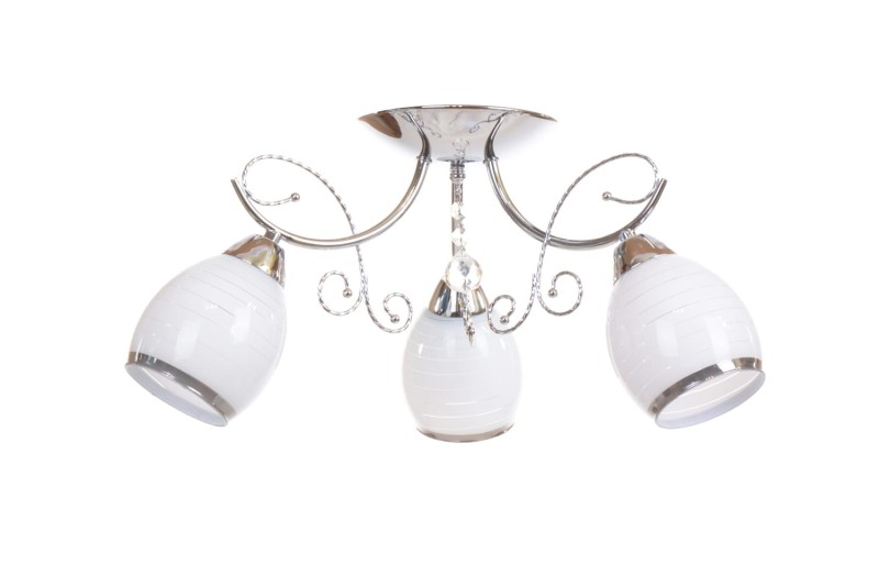 CARIATI-3 glamour chrom lampa żyrandol klosze szkło kryształki 3xE27 hurt