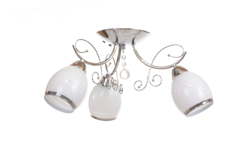 CARIATI-3 glamour chrom lampa żyrandol klosze szkło kryształki 3xE27 hurt