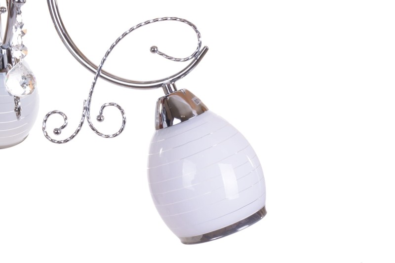CARIATI-3 glamour chrom lampa żyrandol klosze szkło kryształki 3xE27 hurt