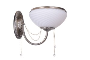BELISSA-1 antyk lampa ścienna kinkiet piękny szklany klosze zawiesia z kryształkiem styl klasyczny 1xE27