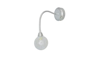 BELFAST-1 chrom lampa ścienna kinkiet klosz kula szklany "pająk" ramię elastyczne 1xG9 