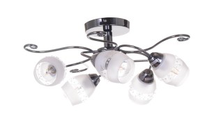 AZALIA-5 perłowy czarny klasyczna lampa sufitowa żyrandol klosze szklane ozdobne 5xE27