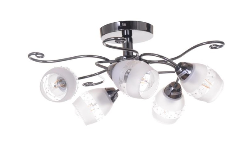 AZALIA-5 perłowy czarny lampa sufitowa żyrandol