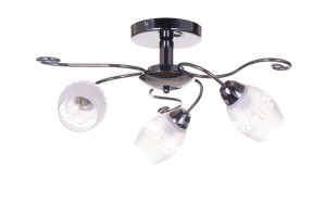 AZALIA-3 perłowy czarny klasyczna lampa sufitowa żyrandol klosze szklane ozdobne 3xE27