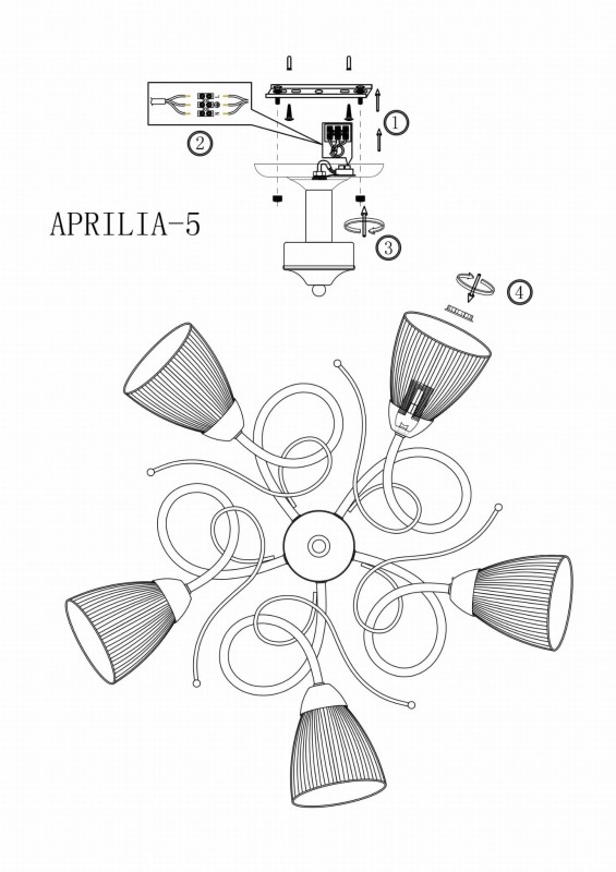 APRILIA-5 chrom klasyczna lampa sufitowa E27 hurt