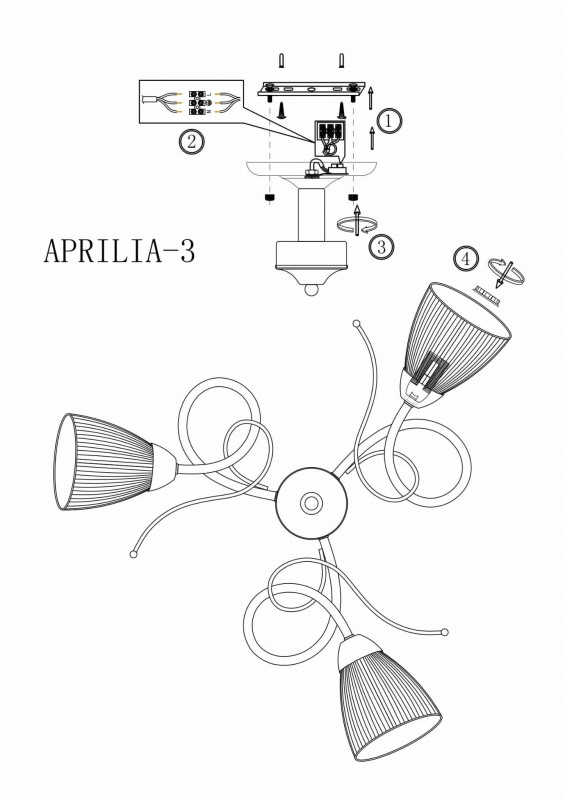 APRILIA-3 chrom klasyczna lampa sufitowa E27 hurt