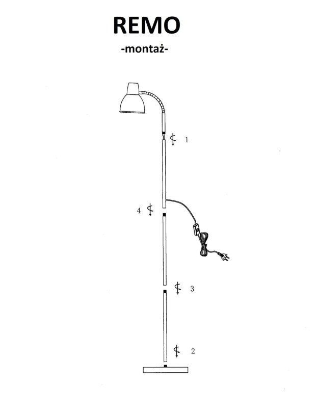 REMO loft czarny lampa podłogowa E27 40W