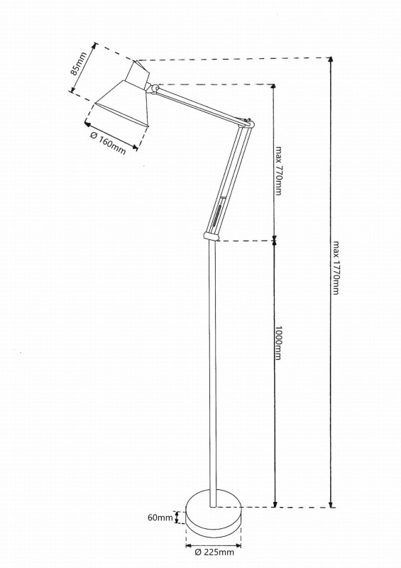 MT-707 srebrny lampa stojąca podłogowa