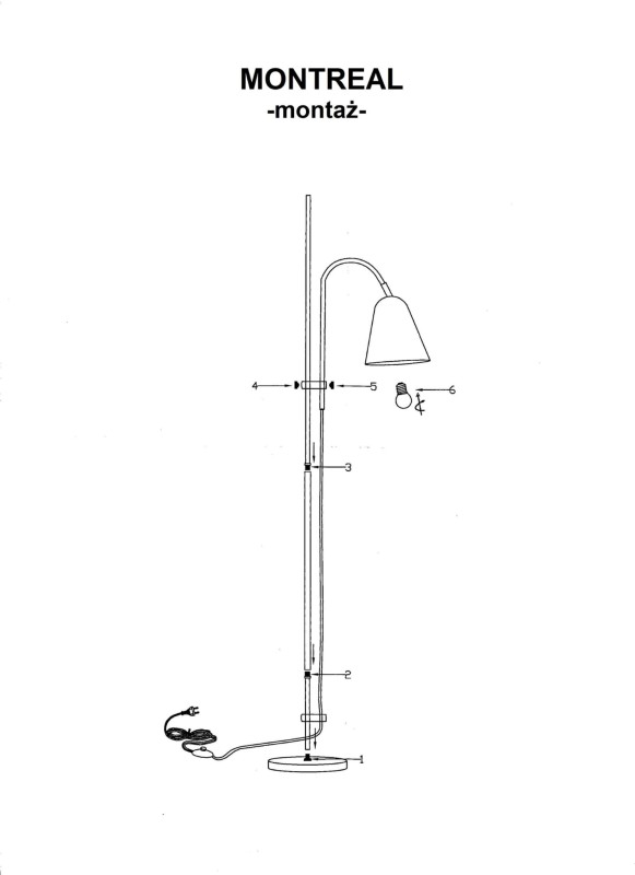 MONTREAL – czarna lampa podłogowa E27