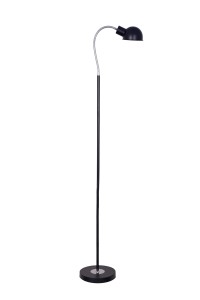 FL-3713FB czarna stylowa lampa stojąca podłogowa  vintage klosz metalowy ruchomy Ø22cm ↕165cm loft 1xE27