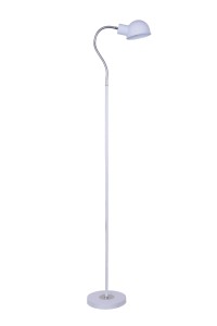 FL-3713FB biała stylowa lampa stojąca podłogowa klosz metalowy ruchomy Ø22cm ↕165cm loft 1xE27
