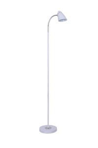 FL-3710F biała stylowa lampa stojąca podłogowa klosz metalowy ruchomy Ø22cm ↕160cm loft 1xE27