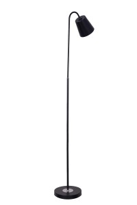 FL-3506F czarna stylowa lampa stojąca podłogowa klosz metalowy Ø22cm ↕150cm loft 1xE27 hurt