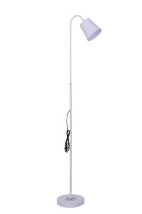 FL-3506F biała stylowa lampa stojąca podłogowa klosz metalowy Ø22cm ↕150cm loft 1xE27 hurt
