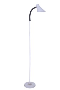 FL-3208C  biała stylowa lampa stojąca podłogowa klosz metalowy ruchomy Ø22cm ↕160cm loft 1xE27 hurt