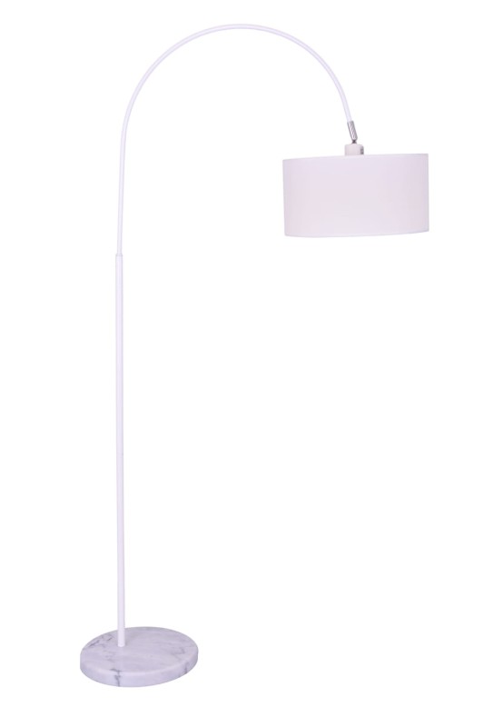 BORNEO-W biała lampa podłogowa abażur tkanina styl loft  ↕180cm 1xE27 hurt