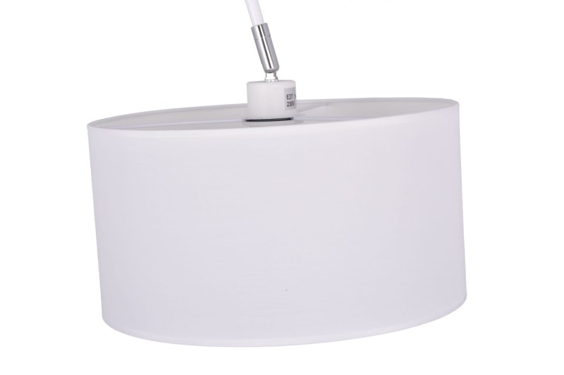 BORNEO-W biała lampa podłogowa abażur tkanina styl loft  ↕180cm 1xE27 hurt