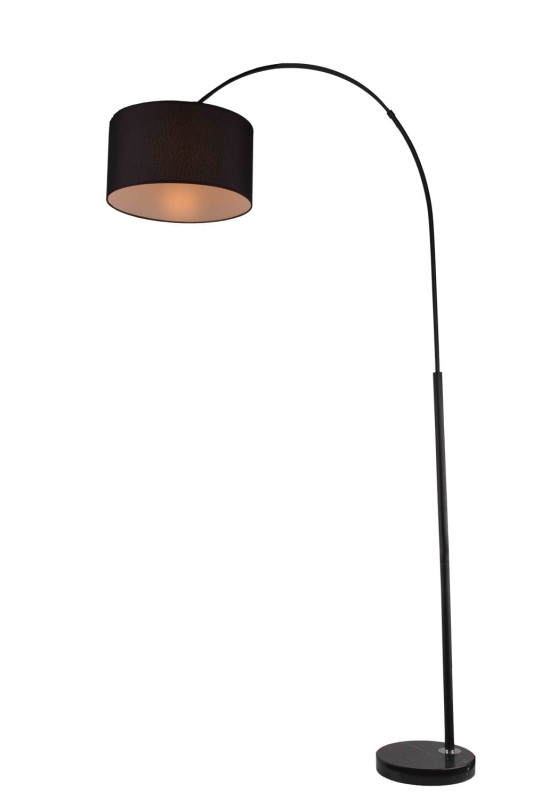 BORNEO-B czarna lampa podłogowa abażur E27