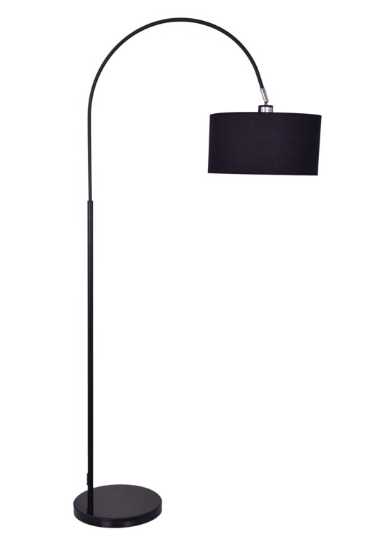 BORNEO-B czarna lampa podłogowa abażur tkanina styl loft  ↕180cm 1xE27 hurt