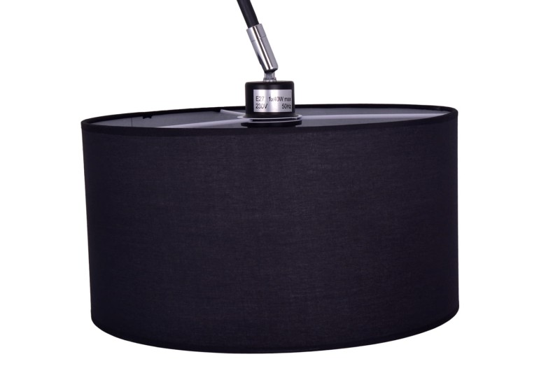 BORNEO-B czarna lampa podłogowa abażur tkanina styl loft  ↕180cm 1xE27 hurt