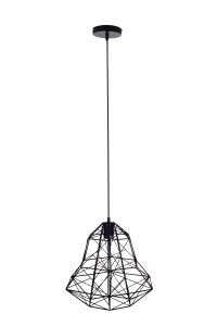 CANTU czarna lampa sufitowa wisząca, loft, industrial "druciak" 1xE27  Ø38cm ↕33cm  ↕135cm 