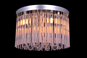 FERATTA-370 chrom piękna lampa sufitowa plafon kryształki akrylowe styl glamour  5xG9 Ø37cm ↕23cm