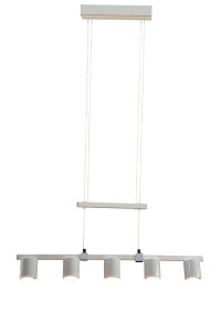 LONDON-5 LED biała lampa sufitowa wisząca spot reflektorek 5x4,5W ↔75cm ↕150cm Klasa: G