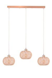 SORA-3 gold lampa wisząca glamour z kryształami 3xE27